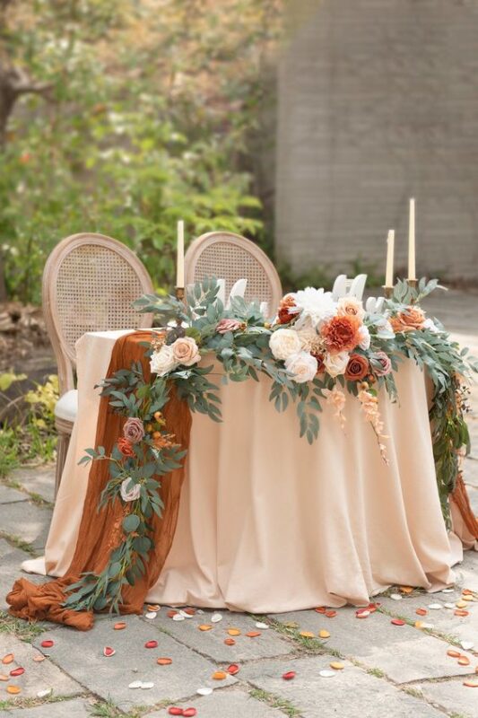 Floral decor of table