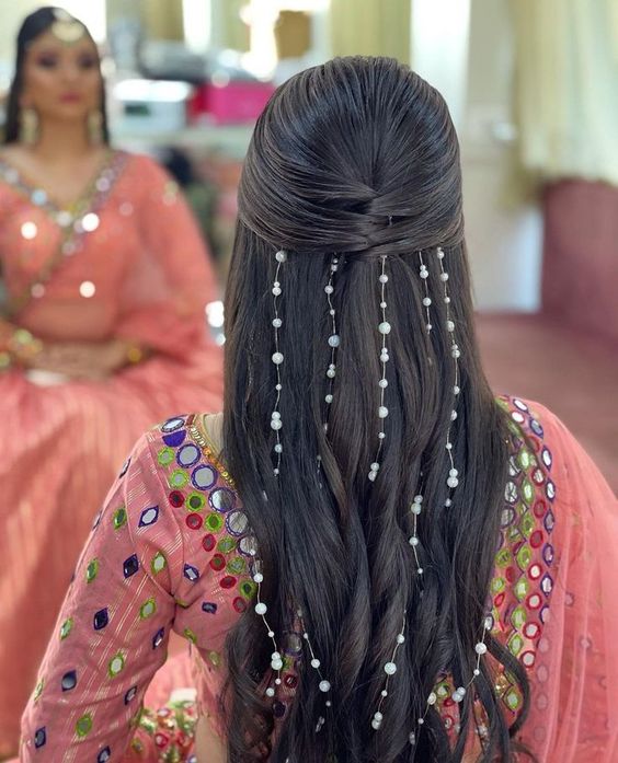  Pearl string Bridal hairdo