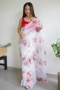 Floral Organza Saree - Wedding Affair 